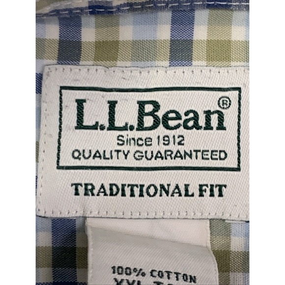 LL BEAN Shirt Mens XXL Tall Traditional Fit Plaid Button Up Long Sleeve Shirt - Picture 7 of 10